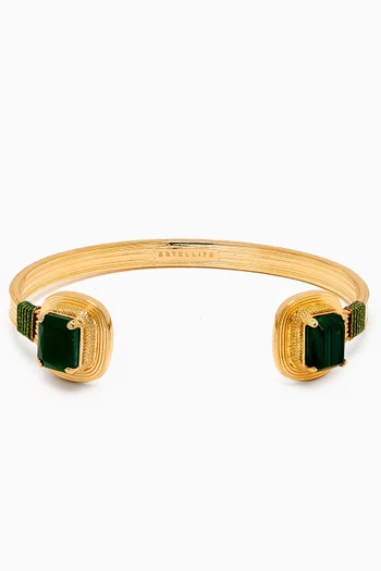 Sophisticated Prestige Cuff Bracelet in 14kt Gold-plated Metal