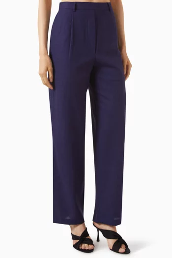 High-rise Relaxed Pants in Linen