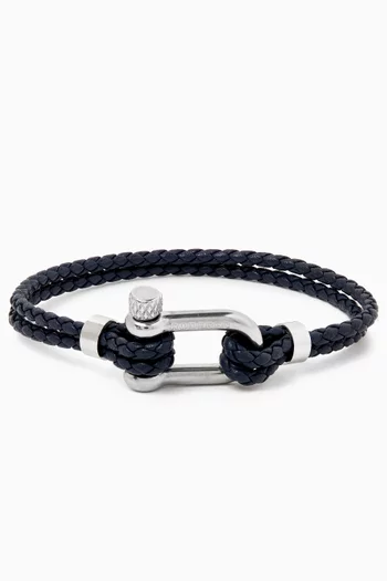 Adriano Woven Bracelet in Leather
