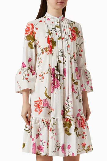 Floral-print Mini Dress in Cotton