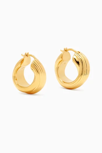 x Lucy Williams Entwine Ridge Hoop Earrings in 18kt Recycled Gold Plated Brass
