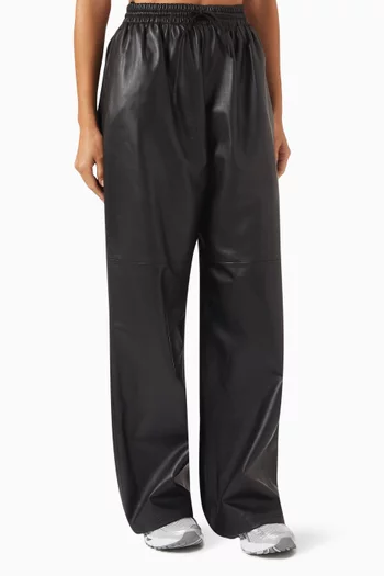 Wide-leg Track Pants in Leather