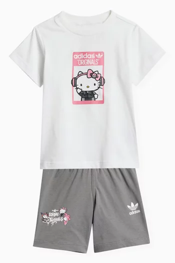 x Hello Kitty T-shirt & Shorts Set in Cotton