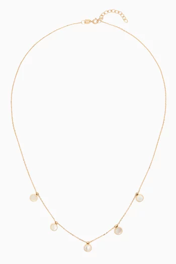 Nisa Mother of Pearl Necklace in 18kt Gold