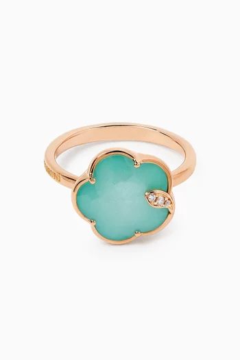 Petit Joli Turquoise & Diamond Ring in 18kt Rose Gold