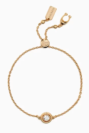 Halo Round Slider Bracelet in Gold-plated Brass
