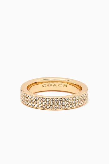 Pave Crystal Ring in Gold-plated Brass