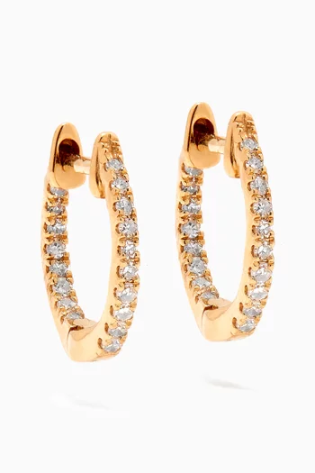 Graphique Diamond Hoop Earrings in 18kt Gold