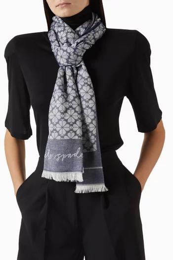 Spade Flower Yarn Dye Scarf