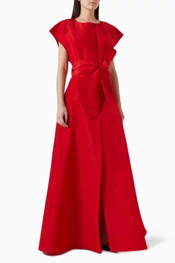 Wide-sleeve Gown in Silk