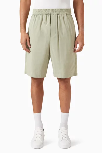 Elasticated Waist Bermuda Shorts in Cotton