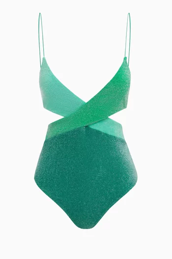 Riot Cutout One-piece Swimsuit in Lurex