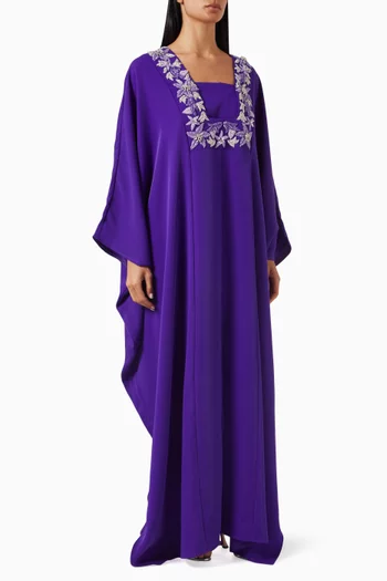 Embroidered Kaftan in Crepe