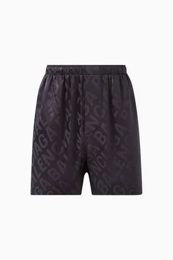 Unisex All-over Logo Pyjama Shorts in Jacquard