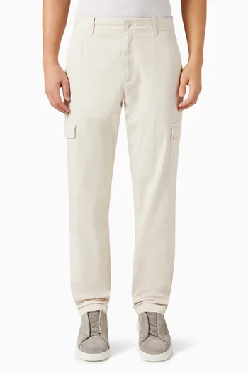 Garment-dyed Cargo Pants in Cotton-twill
