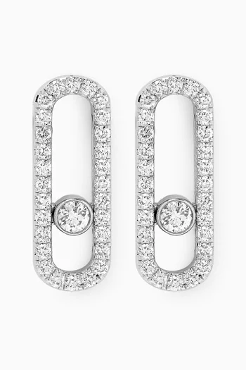 Move Uno Pavé Diamond Earrings in 18kt White Gold