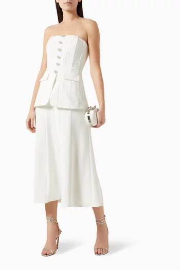 Bandeau Midi Dress in Crepe