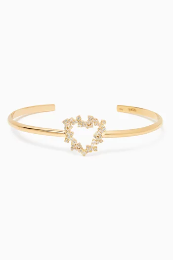 "Hob/ Love" Diamond Cuff Bracelet in 18kt Yellow Gold