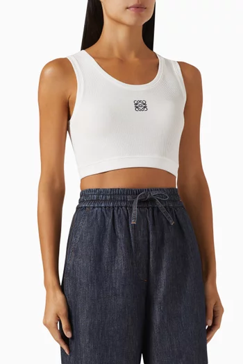 Anagram Cropped Tank Top in Cotton