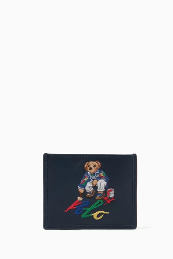 Polo Bear Card Holder in Leather