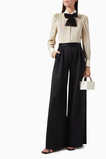 Zinnia Pleated Pants in Scuba Jersey