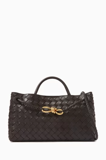 Small East/West Andiamo Top-handle Bag in Intrecciato Leather