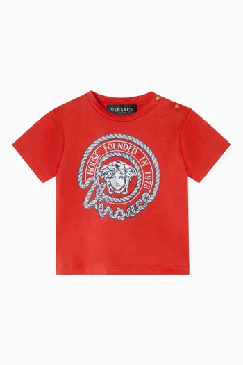Nautical Medusa-print T-shirt in Stretch Cotton