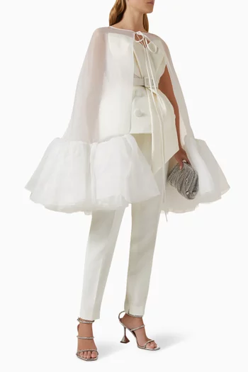 Ruffled Short Cape in Organza