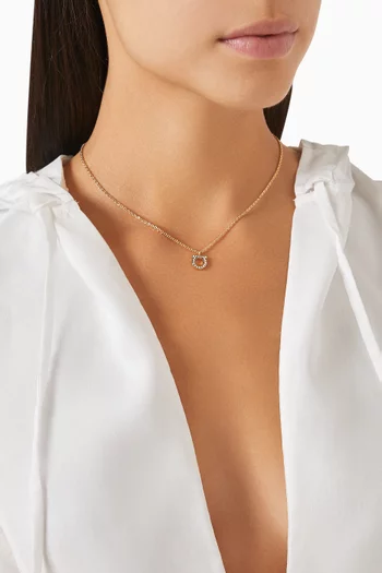 Gancini Crystals Necklace in Brass & Glass