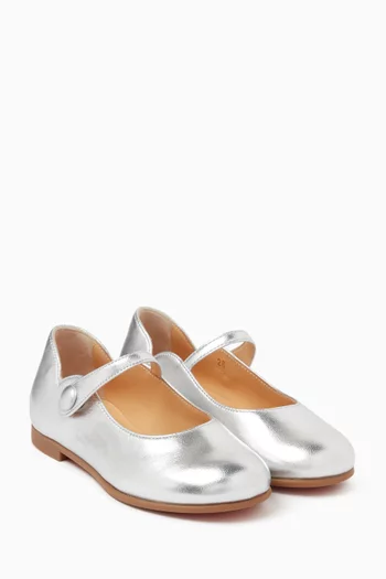Melodie Chick Ballerina Flats in Metallic Leather