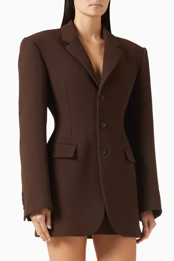 Longline Blazer in Virgin Wool