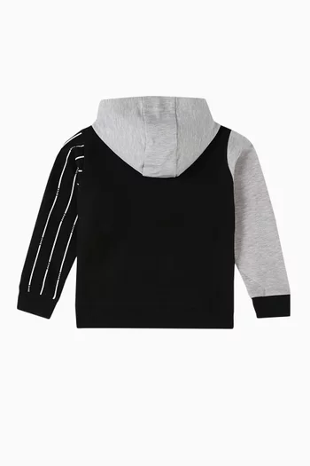 Logo-print Patchwork Hoodie in Organic-cotton Blend