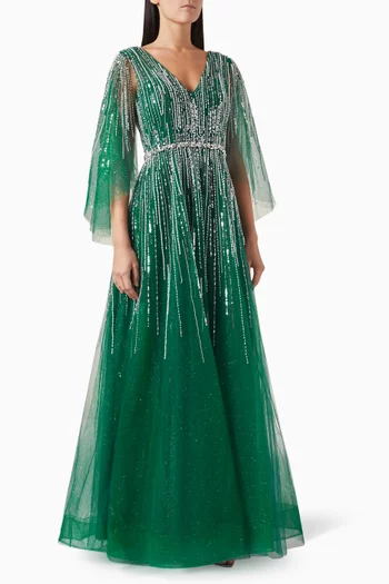 Bead-embellished Gown in Tulle