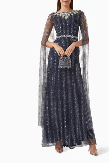 Crystal-embellished Gown in Tulle