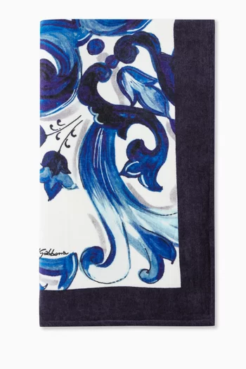 Blu Mediterraneo-print Beach Towel in Cotton-terry