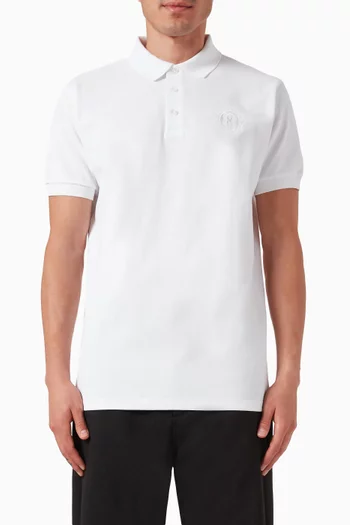 Emblem Polo Shirt in Cotton Piqué