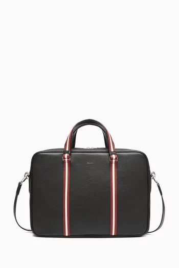 Code Briefcase In Grained Leather