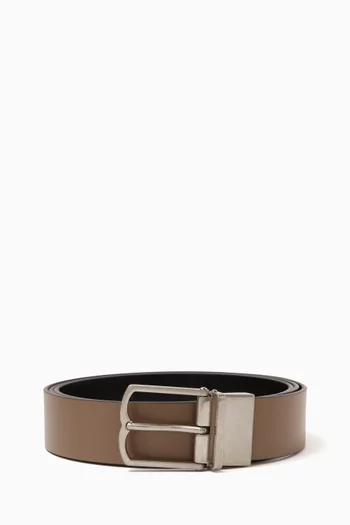 Reversible Country Buckle Belt in Leather