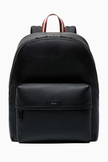 Code Backpack in Grained Leather