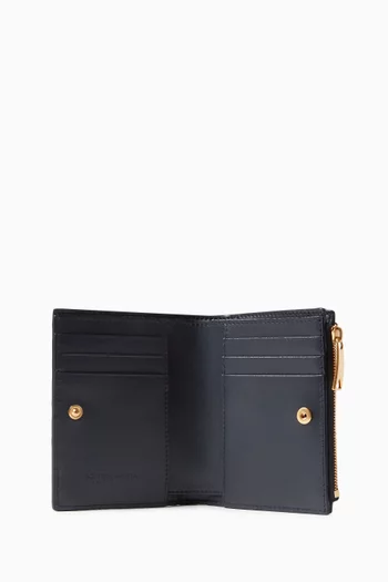 Bi-Fold Zip Wallet in Intrecciato