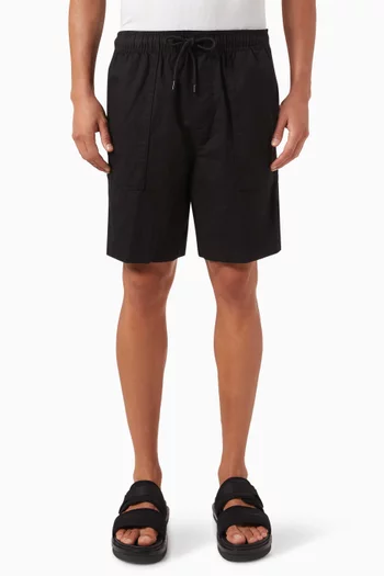 Logo Shorts in Cotton-linen
