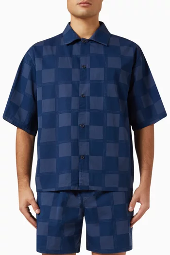 Checkerboard Boxy Shirt in Cotton