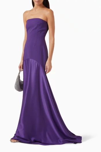 Alessandra Maxi Dress in Crepe & Satin