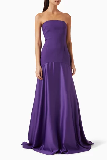 Alessandra Maxi Dress in Crepe & Satin