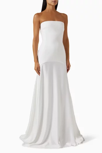 Alessandra Maxi Dress in Crepe & Satin