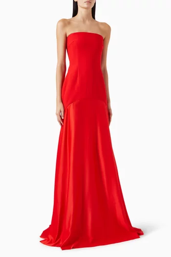 Alessandra Maxi Dress in Crepe & Satin