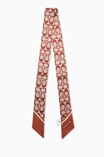 Vintage Signature Print Skinny Scarf in Silk