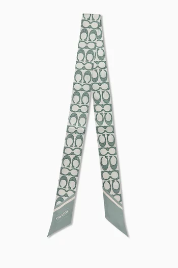 Vintage Signature Print Skinny Scarf in Silk