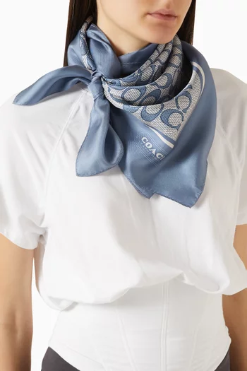 Logo-print Square Scarf in Silk