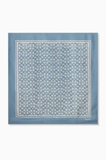 Logo-print Square Scarf in Silk